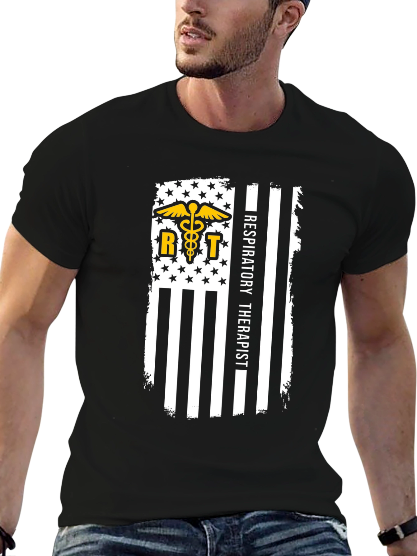 Respiratory Therapist Flag Graphic T-Shirt