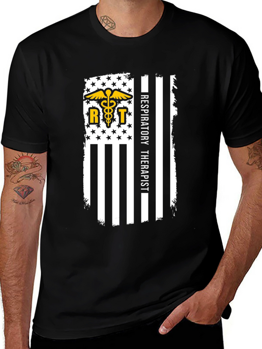 Respiratory Therapist Flag Graphic T-Shirt