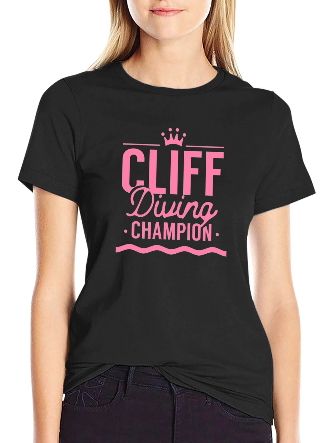 Cliff Diving Champion Graphic Tee - Black