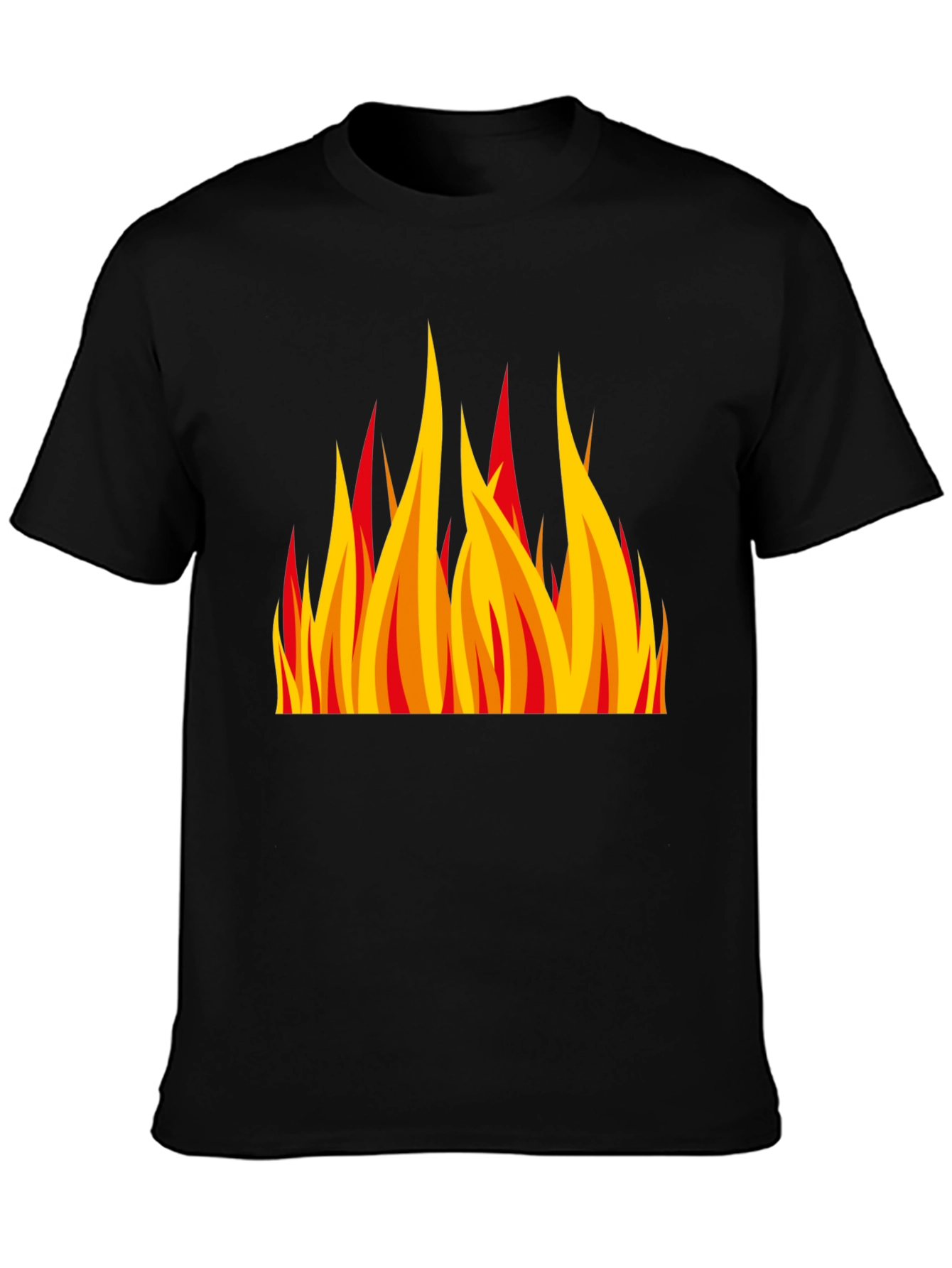 Fiery Flame Graphic Black T-Shirt