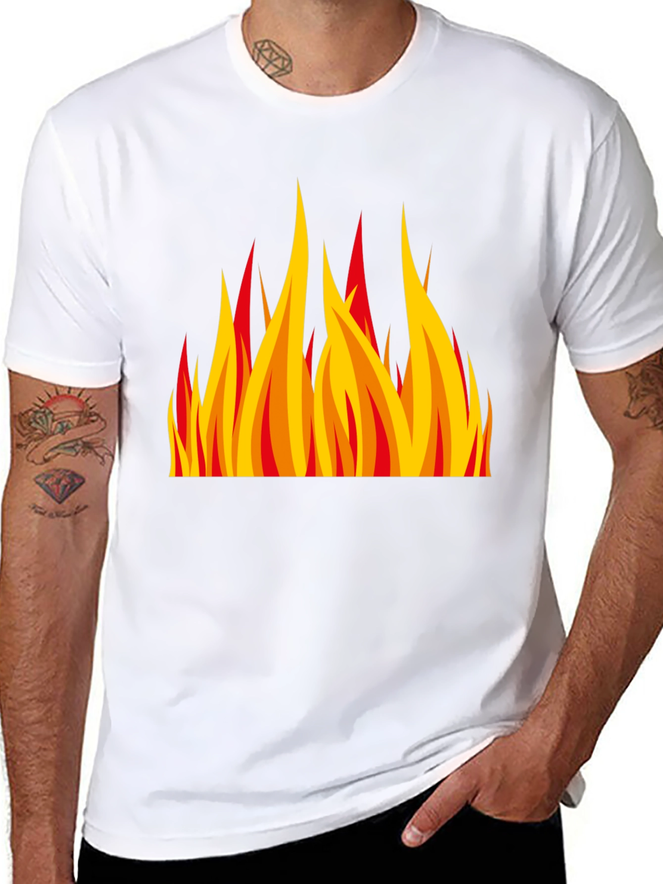 Fiery Flame Graphic Black T-Shirt