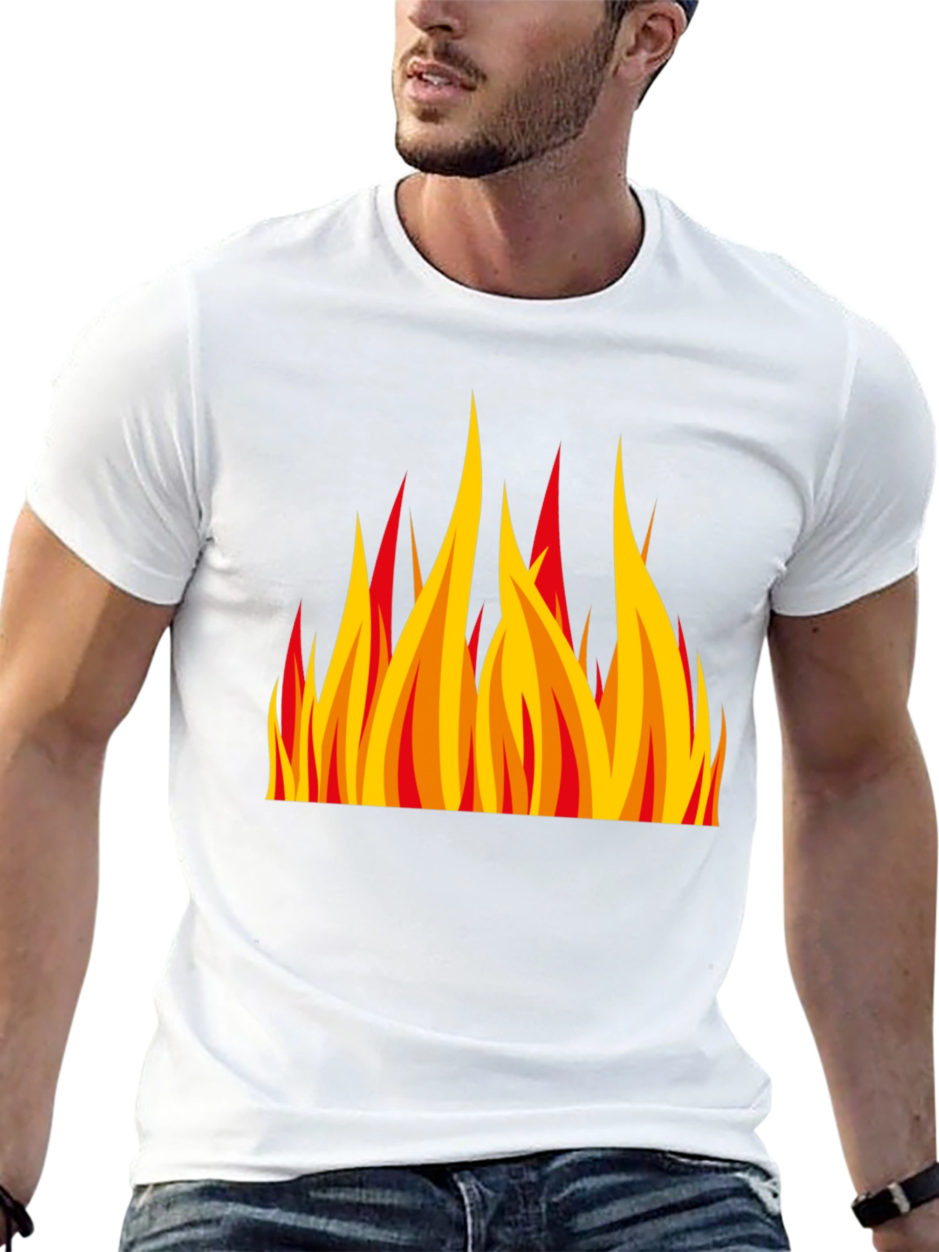 Fiery Flame Graphic Black T-Shirt