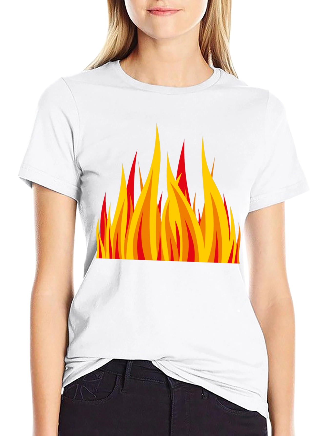 Fiery Flame Graphic Black T-Shirt