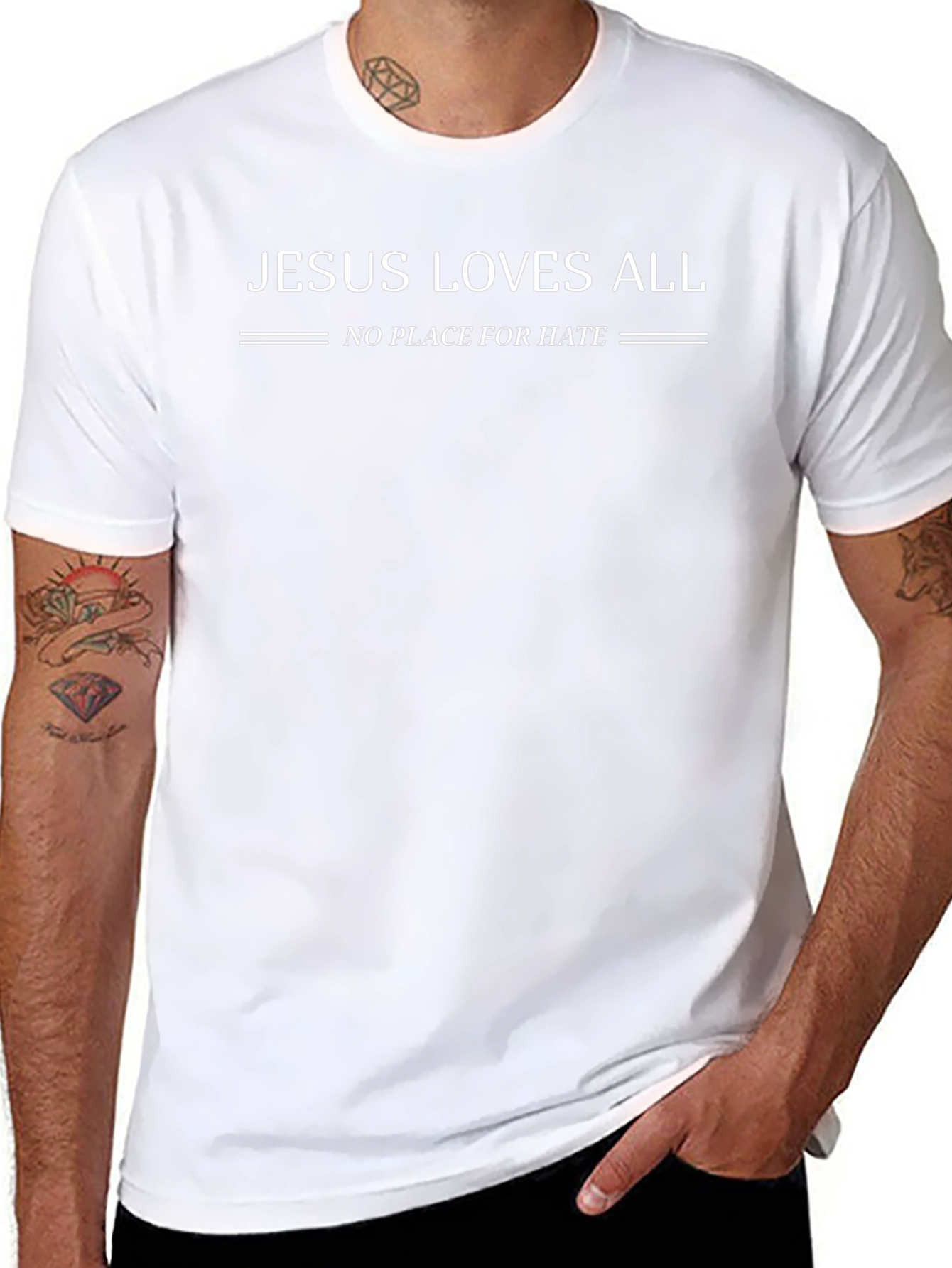Jesus Loves All Black Graphic Tee