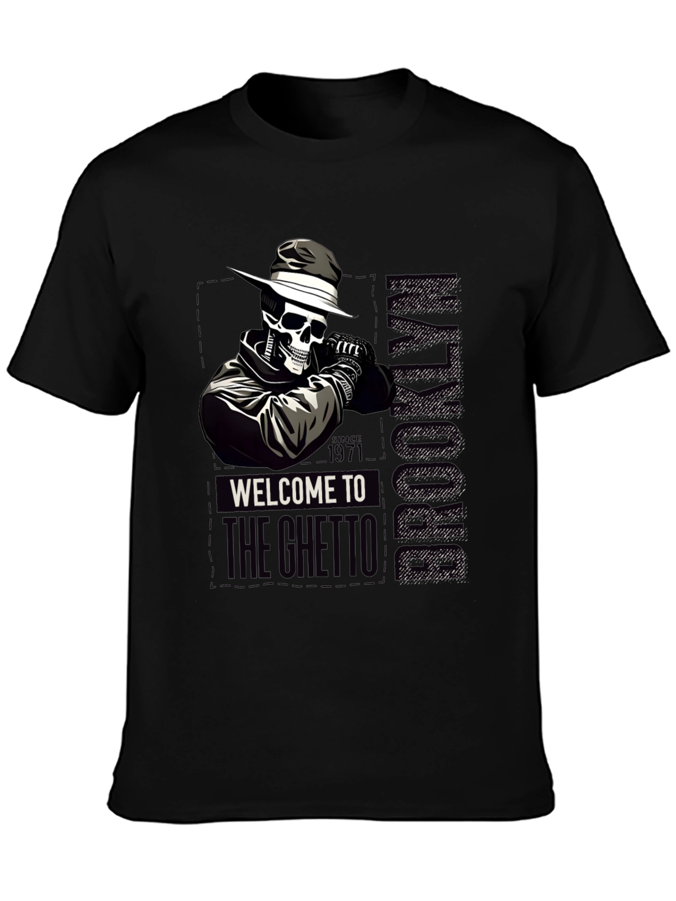 Brooklyn Ghetto Skull T-Shirt - Mens Graphic Tee