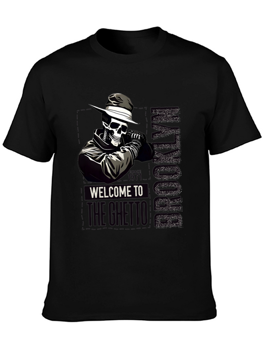 Brooklyn Ghetto Skull T-Shirt - Mens Graphic Tee