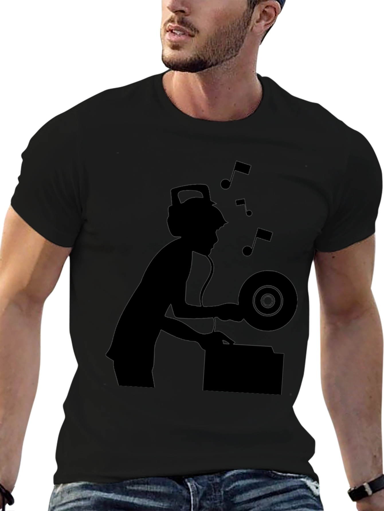 DJ Silhouette Graphic Tee - Black