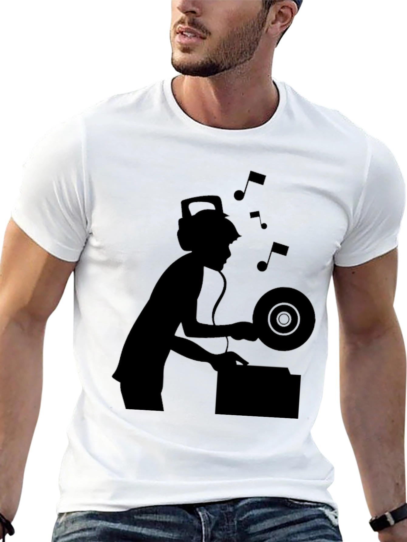 DJ Silhouette Graphic Tee - Black