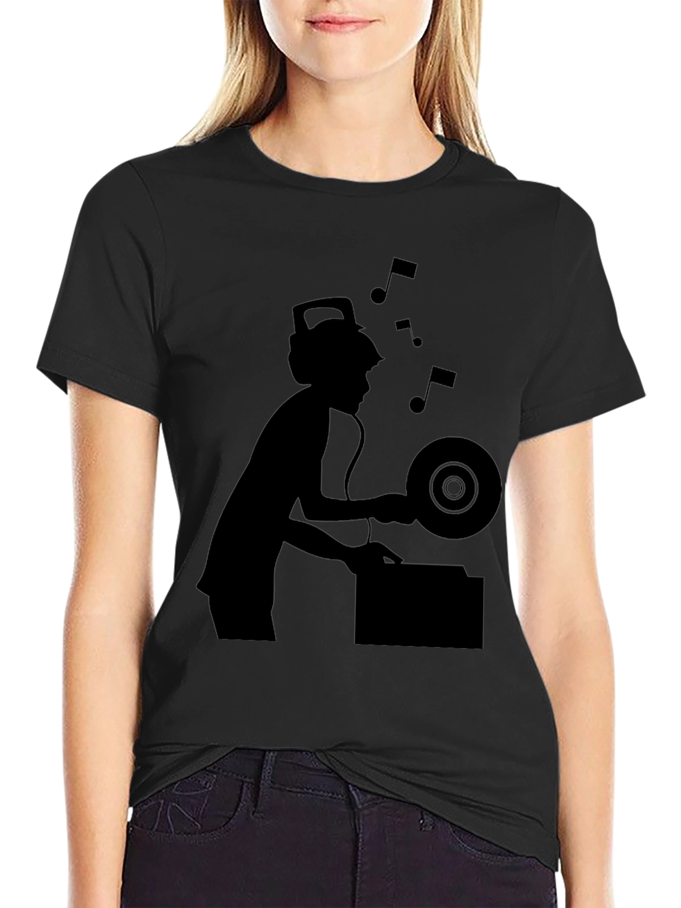 DJ Silhouette Graphic Tee - Black