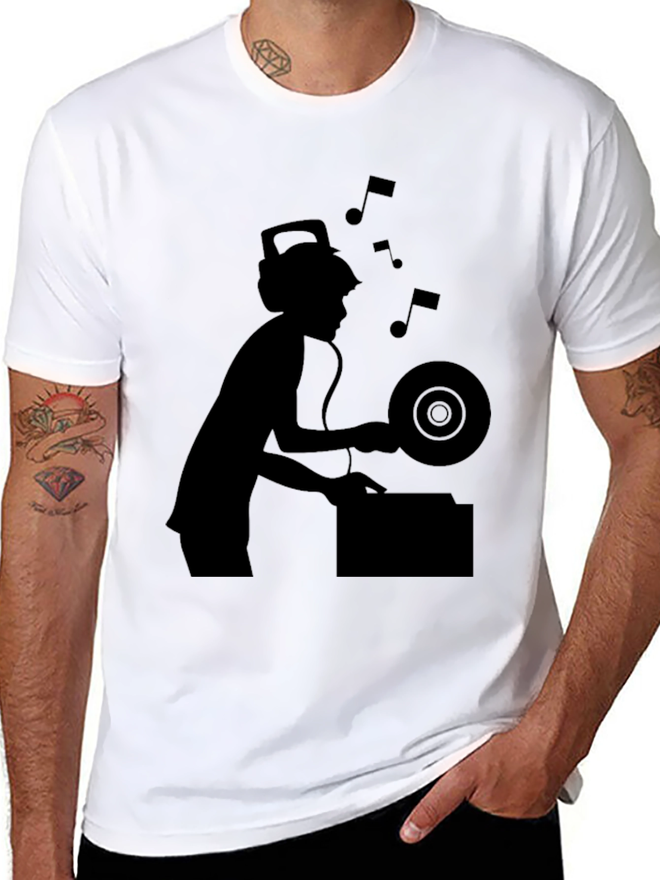 DJ Silhouette Graphic Tee - Black