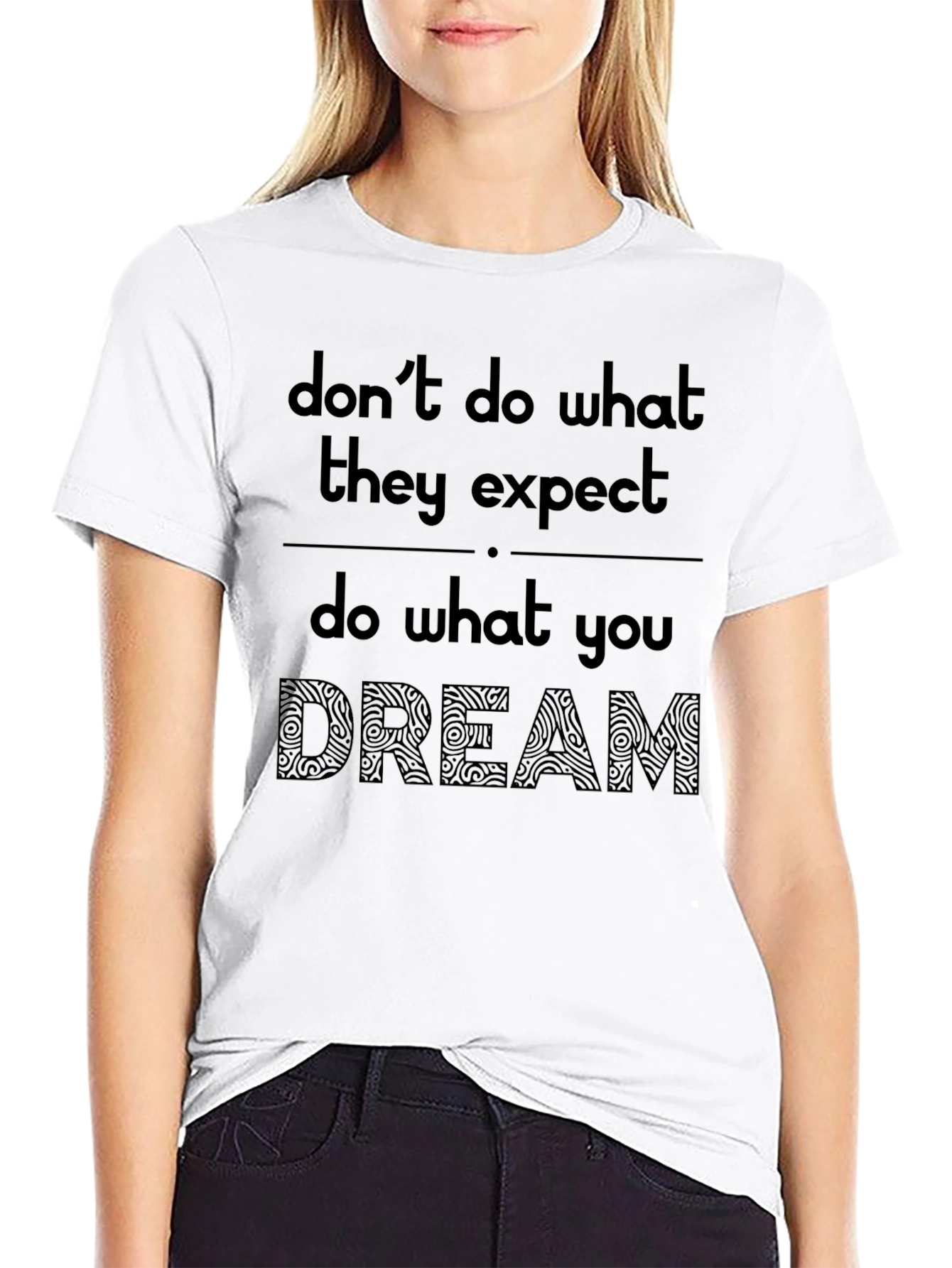Inspirational Dream Graphic Tee - Black