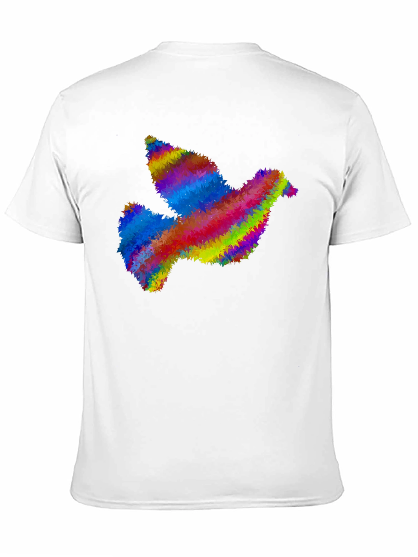 Rainbow Dove Graphic Print Black T-Shirt