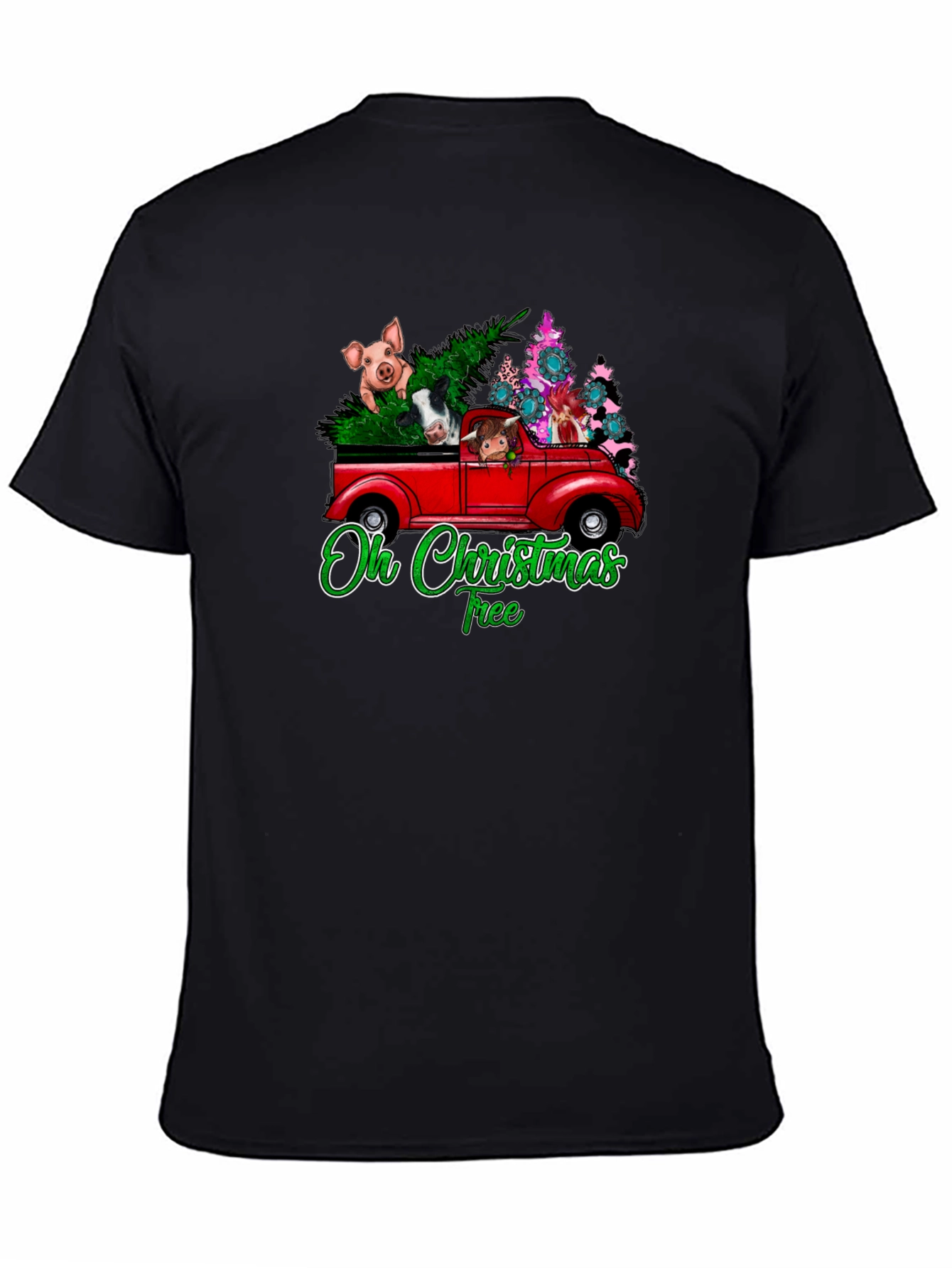 Oh Christmas Tree Animals Truck T-Shirt