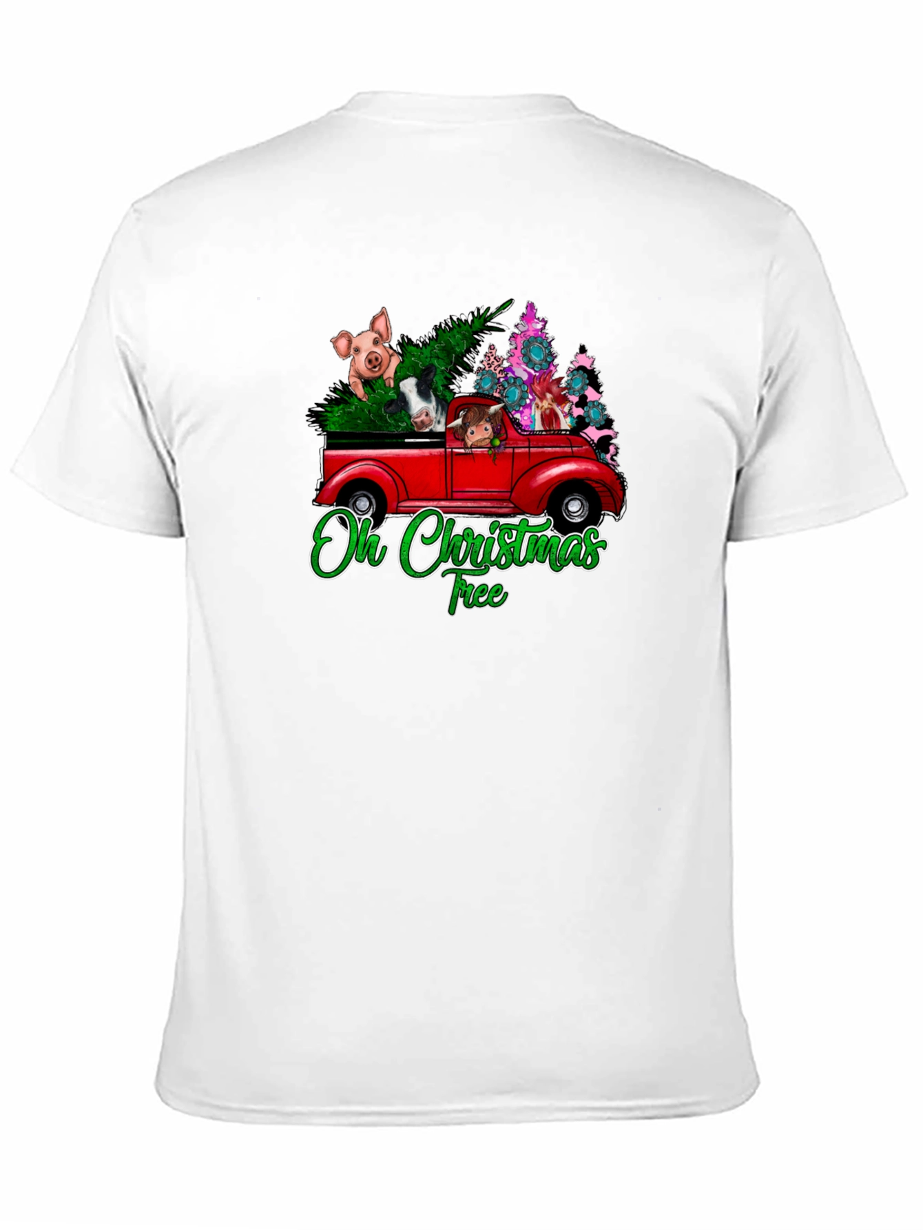 Oh Christmas Tree Animals Truck T-Shirt