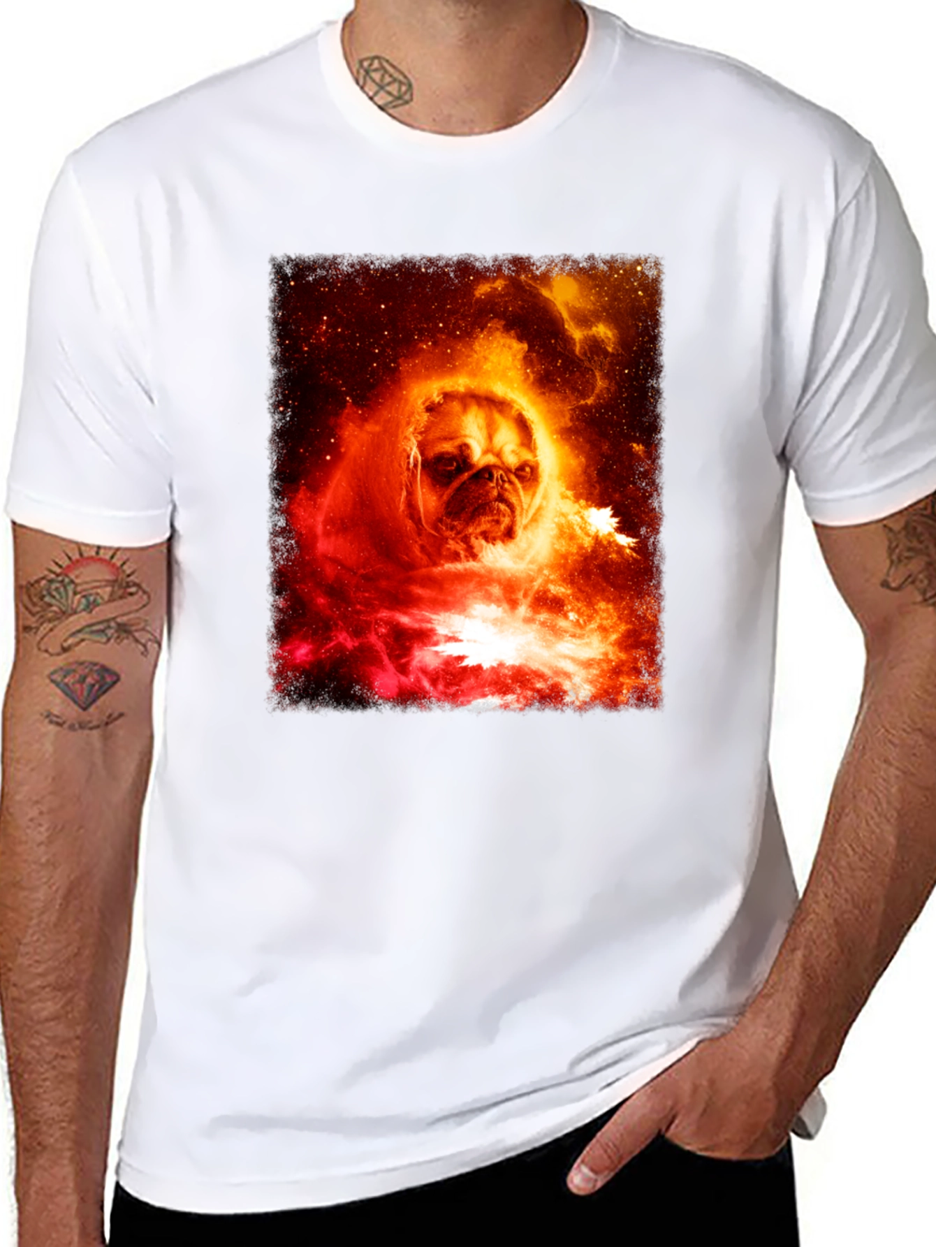 Pug Nebula Graphic Tee - Black
