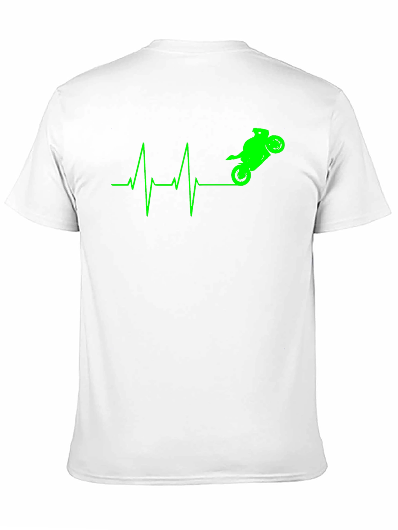 Motorcycle Heartbeat Graphic Tee - Black