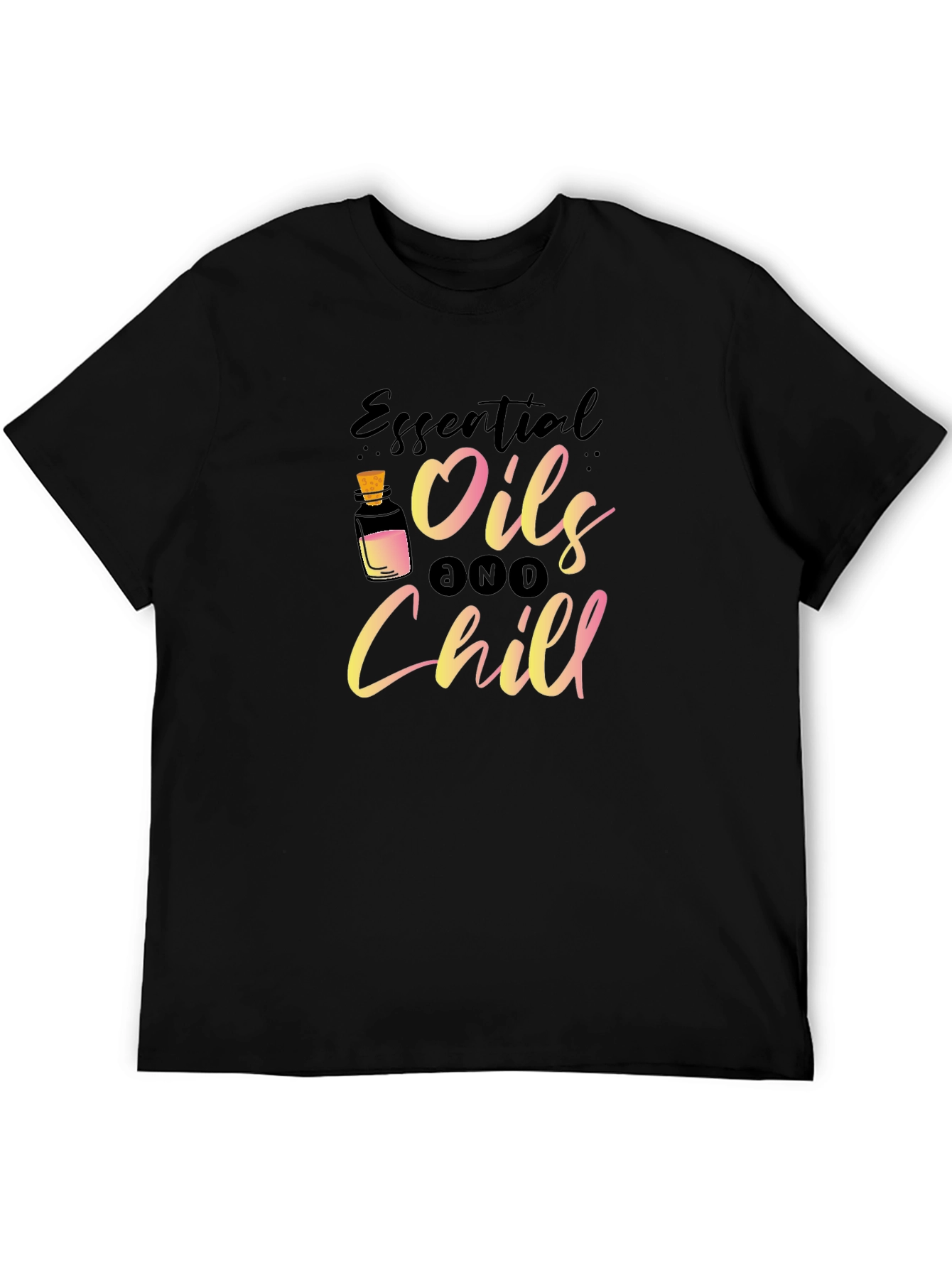 Essential Oils & Chill Black Graphic Tee