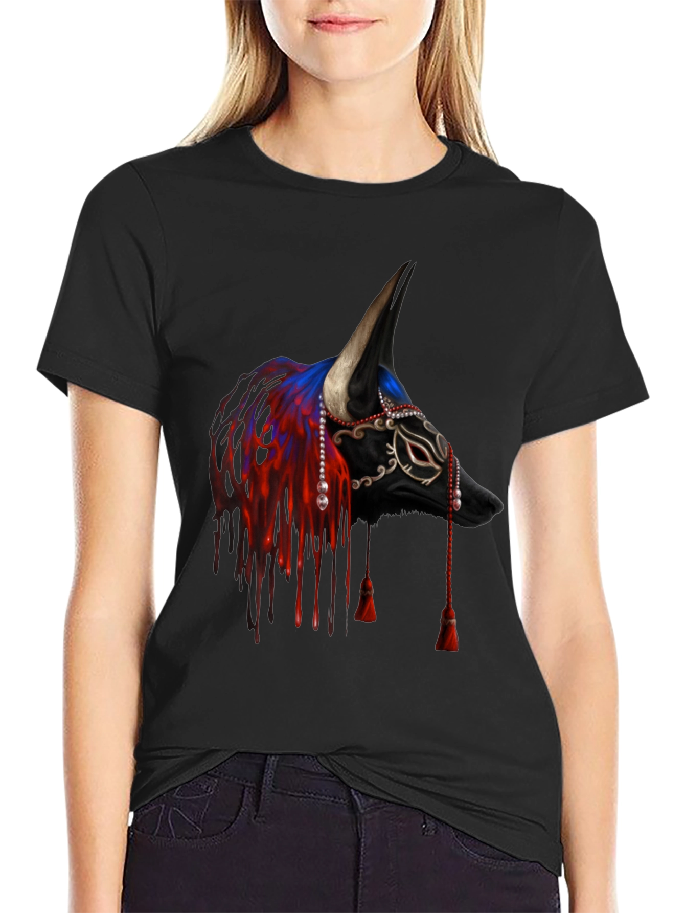 Black Bull Mask T-Shirt - Unique Graphic Tee