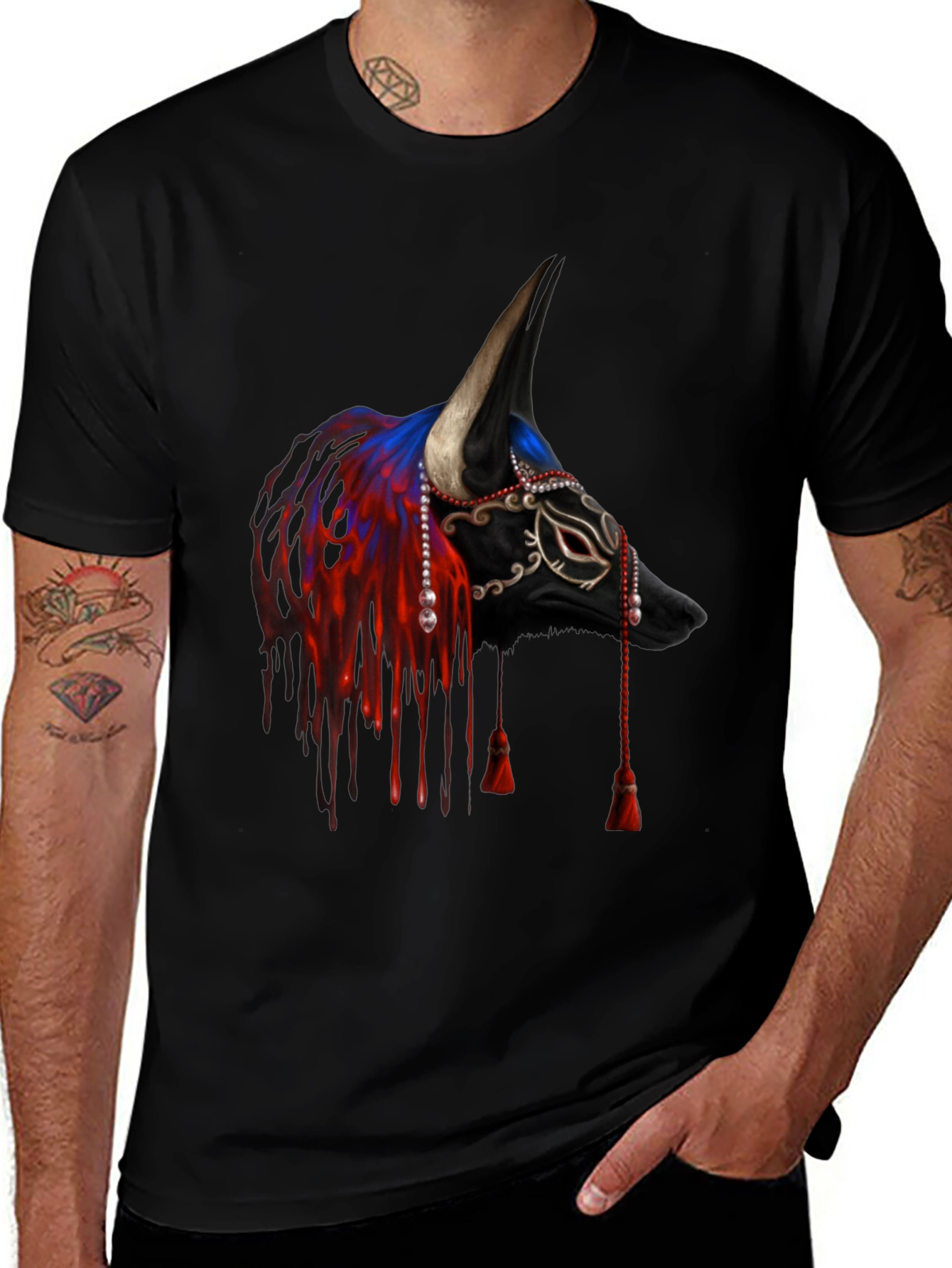 Black Bull Mask T-Shirt - Unique Graphic Tee