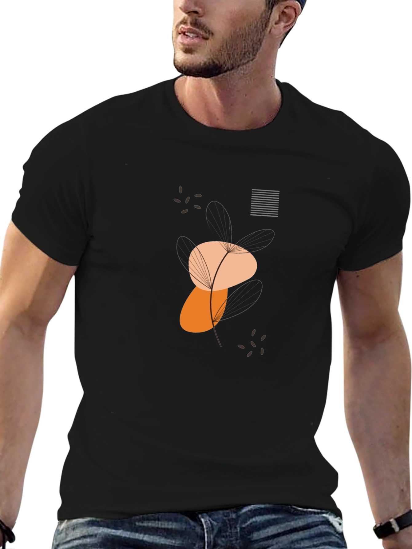 Modern Graphic Tee - Abstract Dandelion Design
