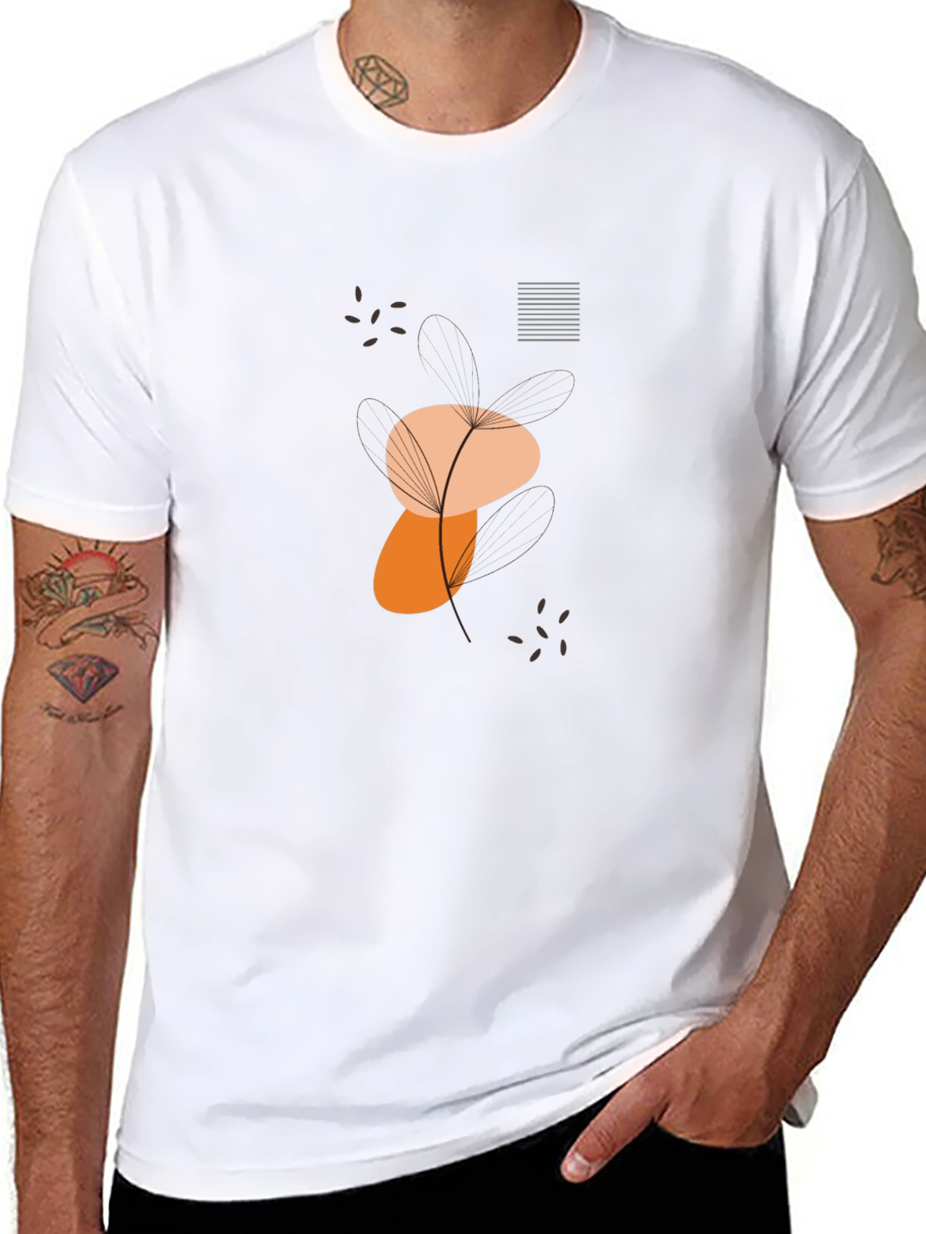 Modern Graphic Tee - Abstract Dandelion Design
