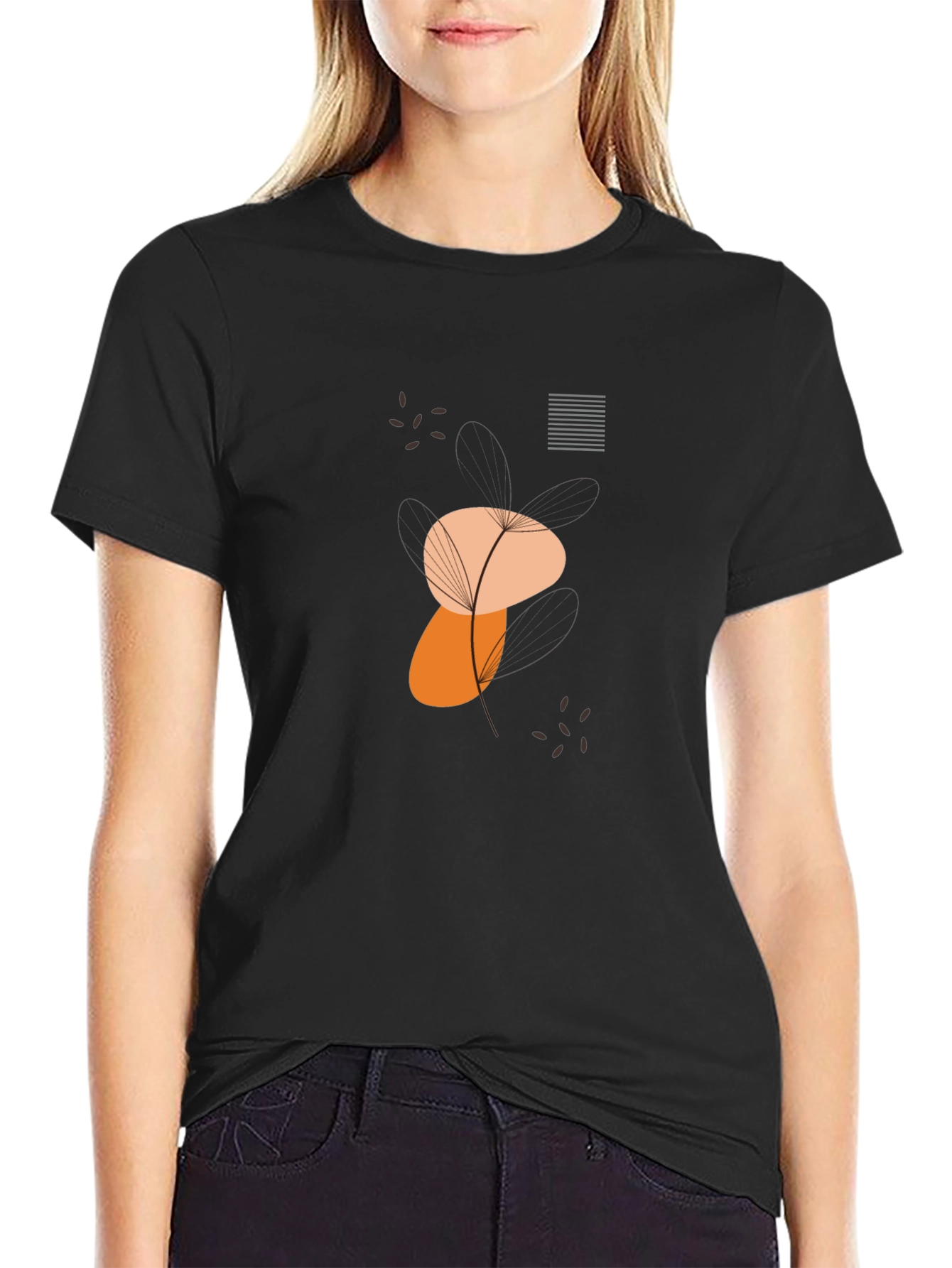 Modern Graphic Tee - Abstract Dandelion Design