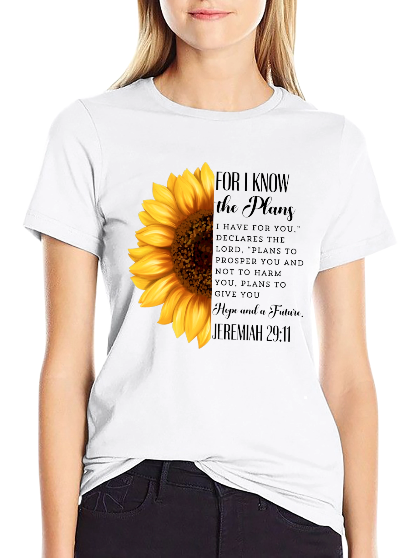 Sunflower Christian Verse Graphic T-Shirt