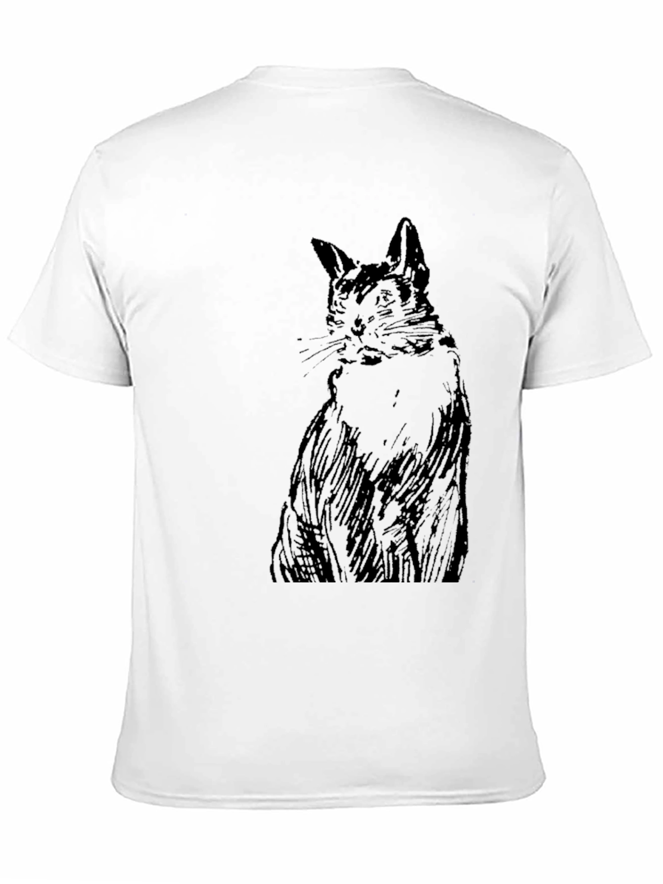 Black Cat Sketch Graphic Tee - Unisex Casual Shirt