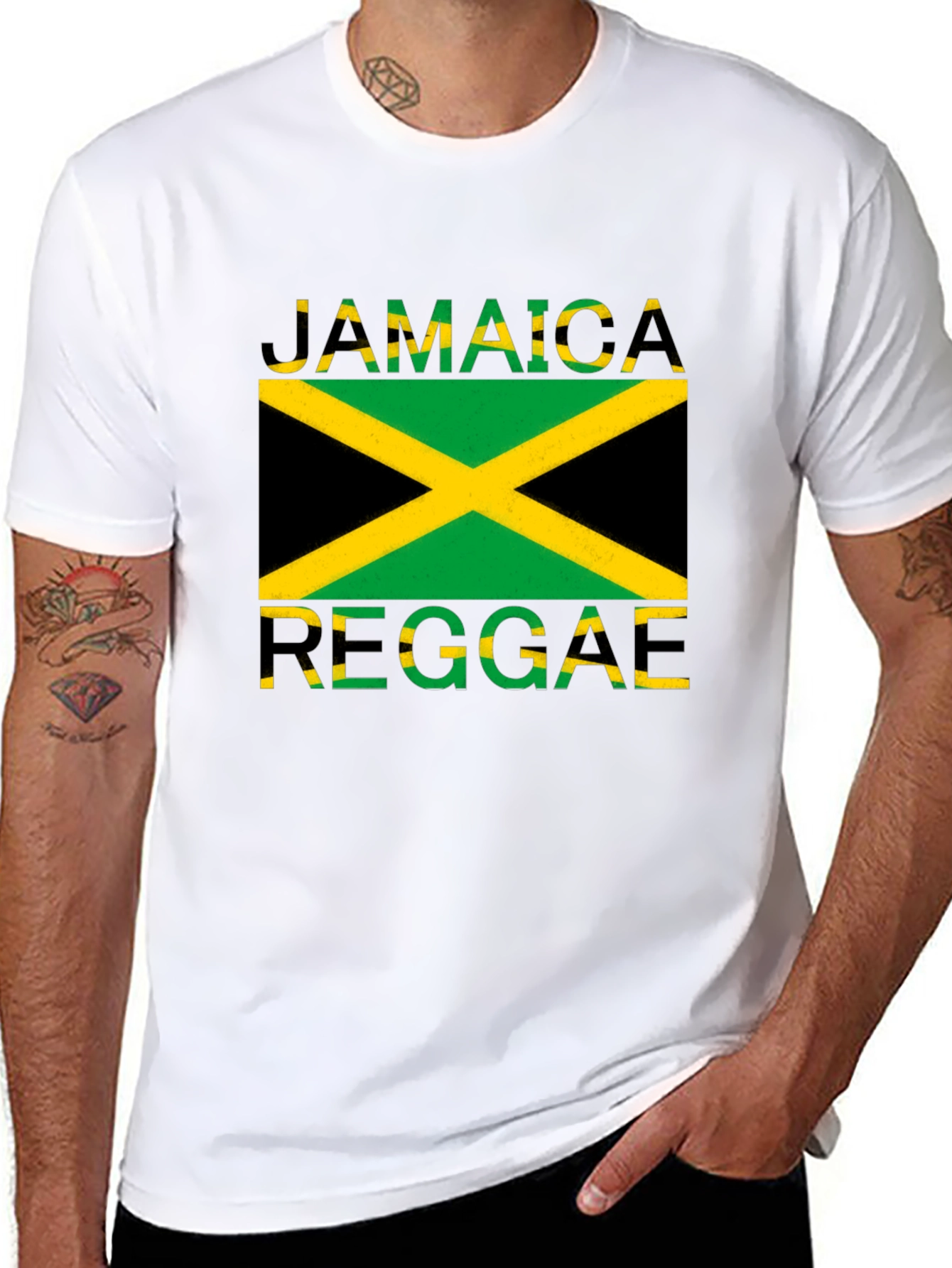 Jamaica Reggae Graphic Tee - Black Cotton T-Shirt
