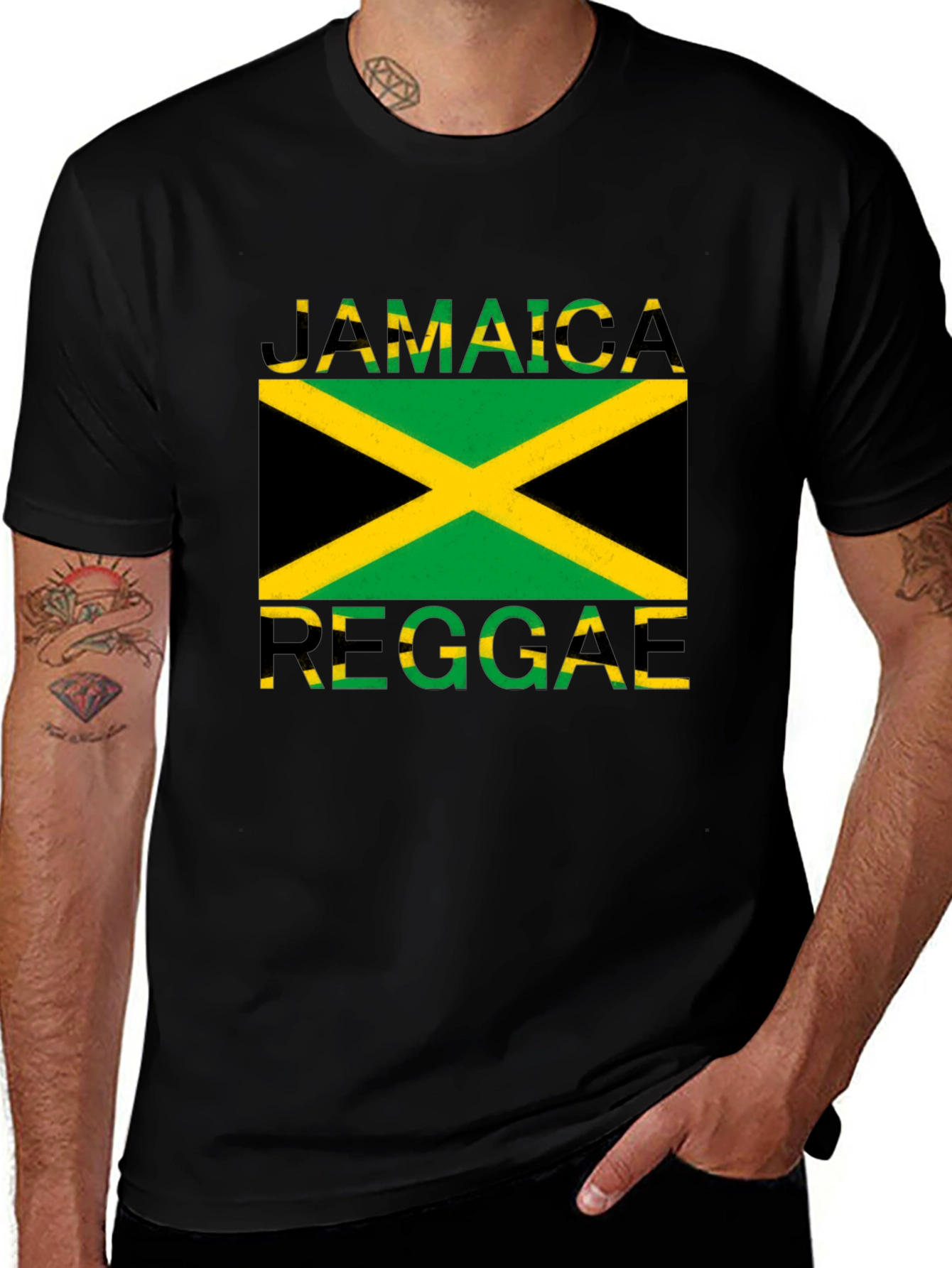 Jamaica Reggae Graphic Tee - Black Cotton T-Shirt