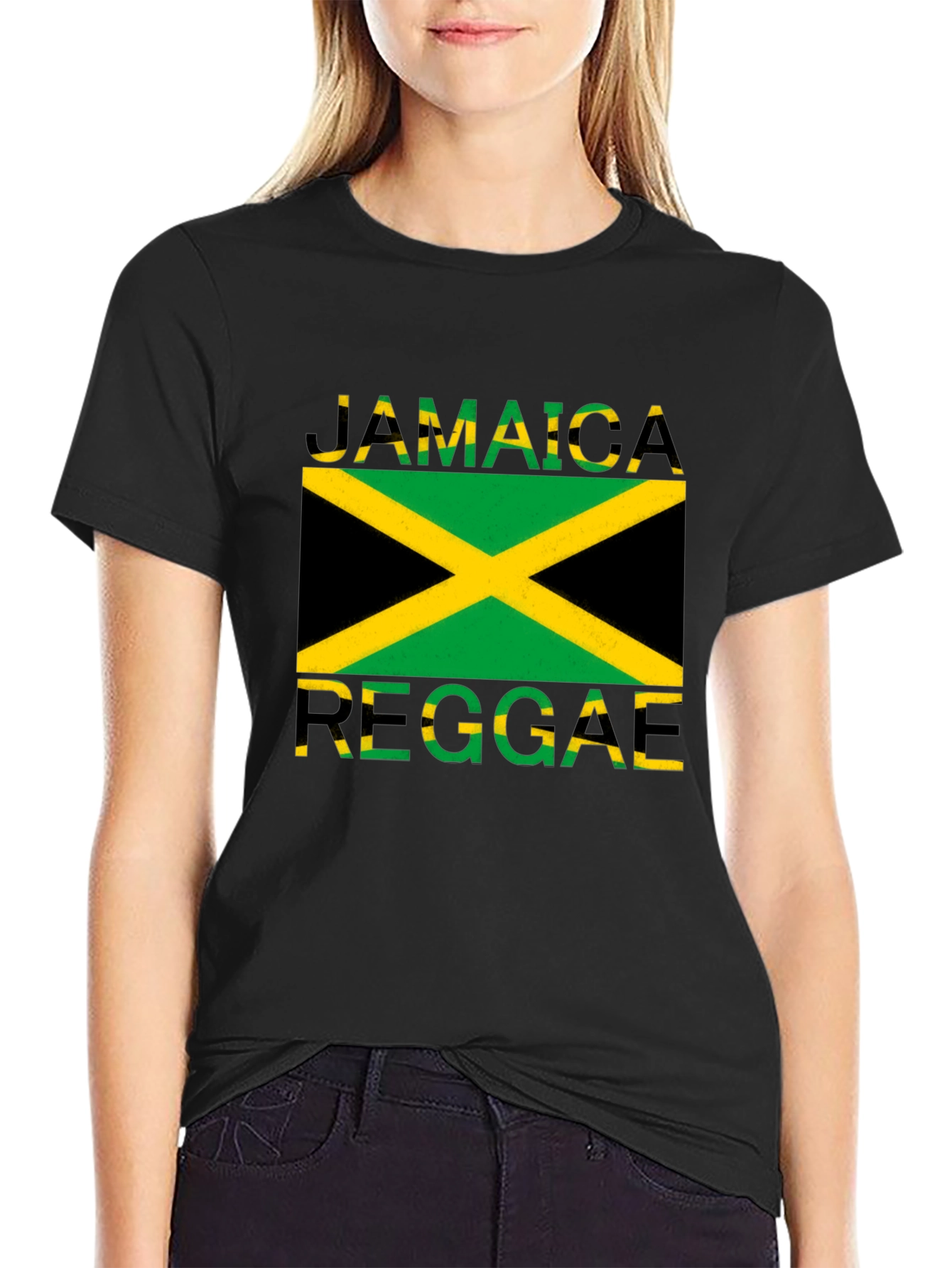 Jamaica Reggae Graphic Tee - Black Cotton T-Shirt