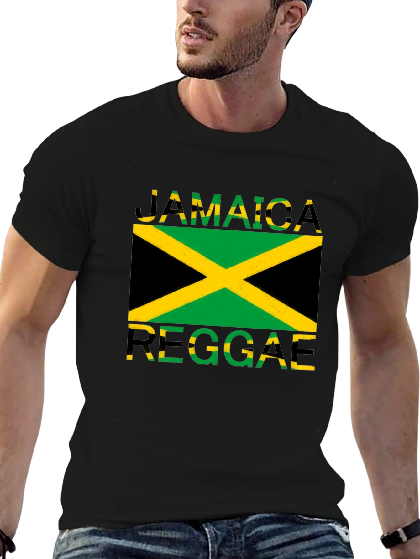Jamaica Reggae Graphic Tee - Black Cotton T-Shirt
