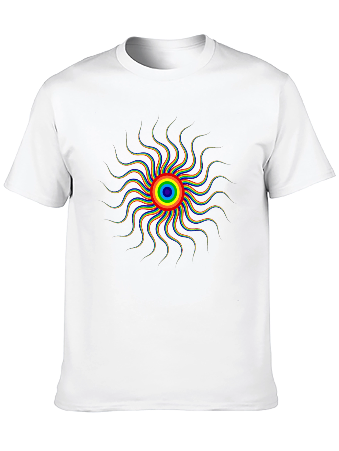 Rainbow Sunburst Graphic Black T-Shirt