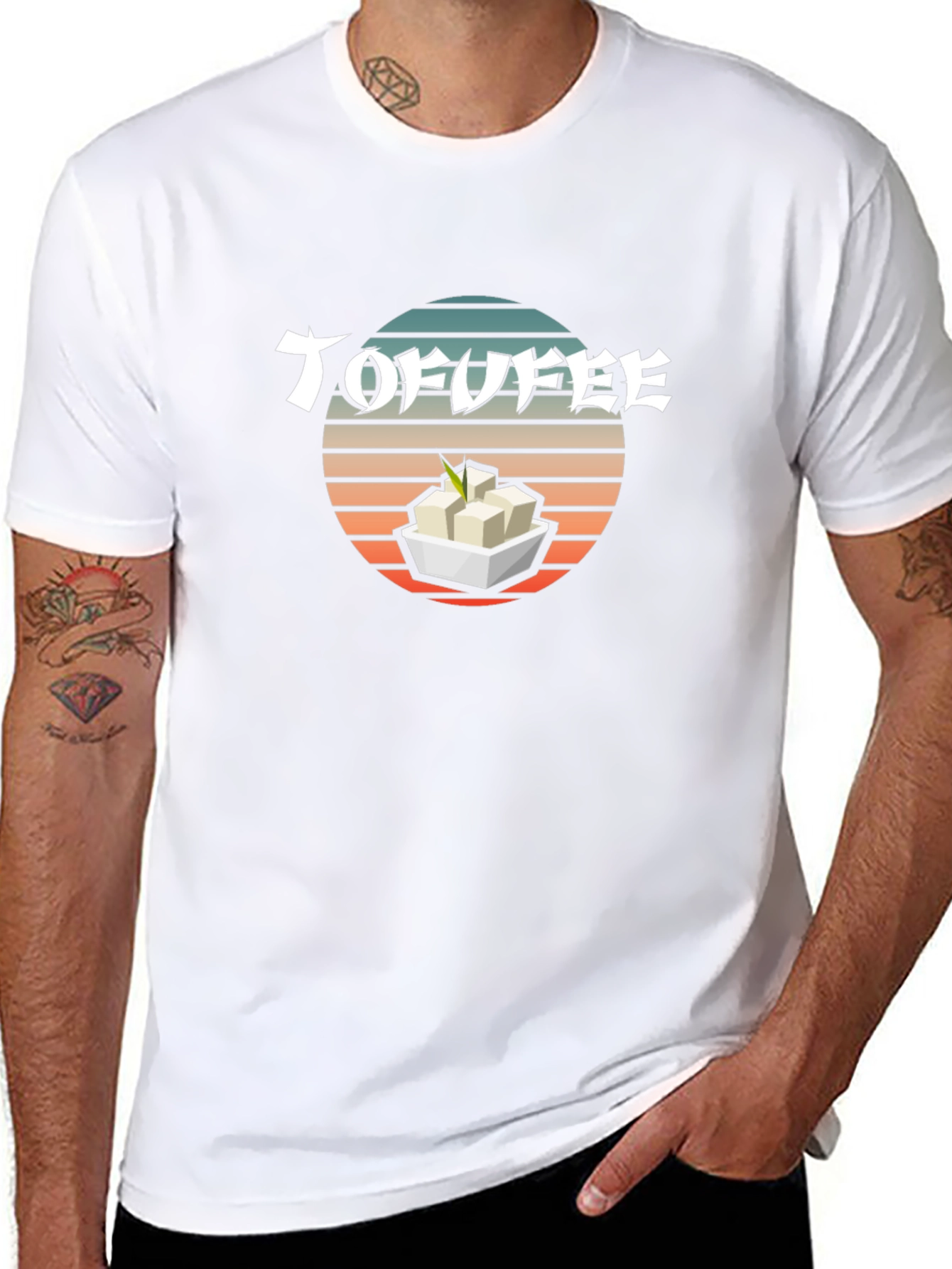 Tofu T-Shirt - Retro Sunset Design
