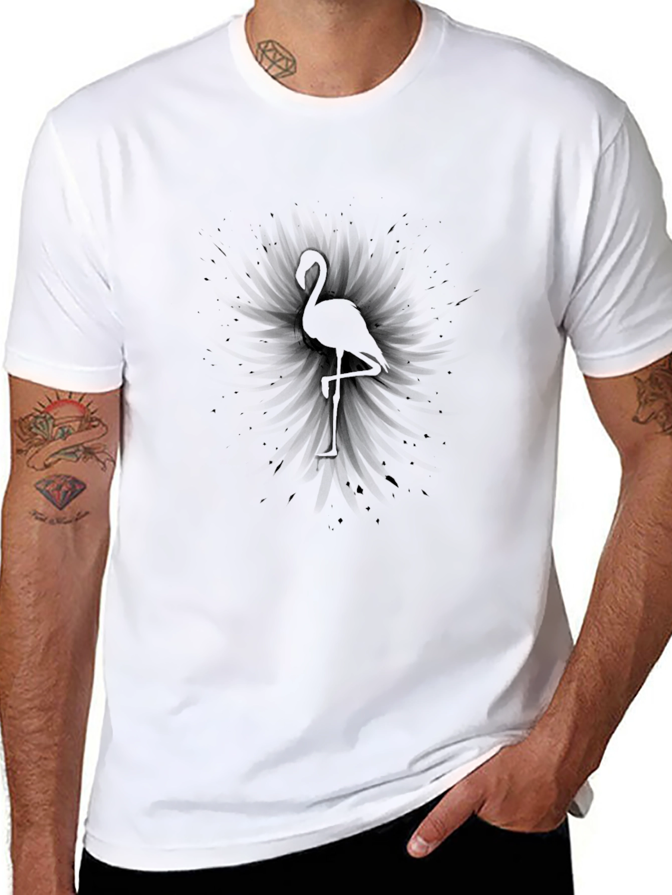 Black Flamingo Graphic Tee - Stylish Casual Wear