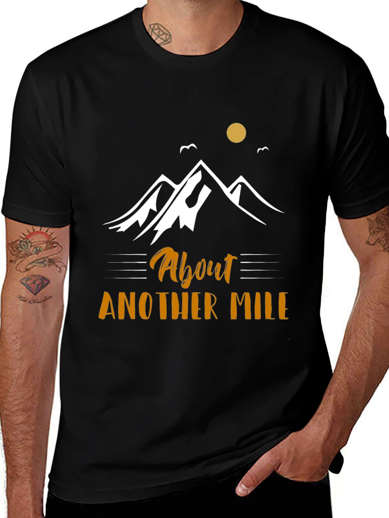About Another Mile Black Graphic Tee