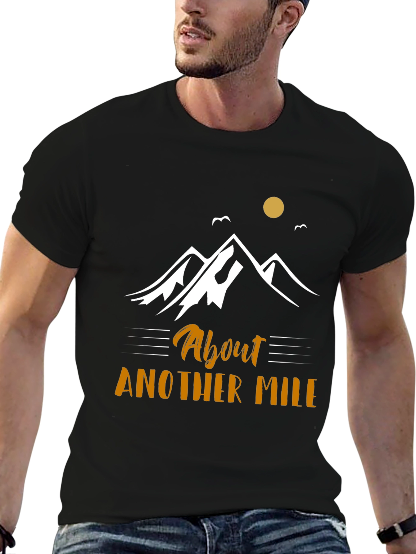 About Another Mile Black Graphic Tee