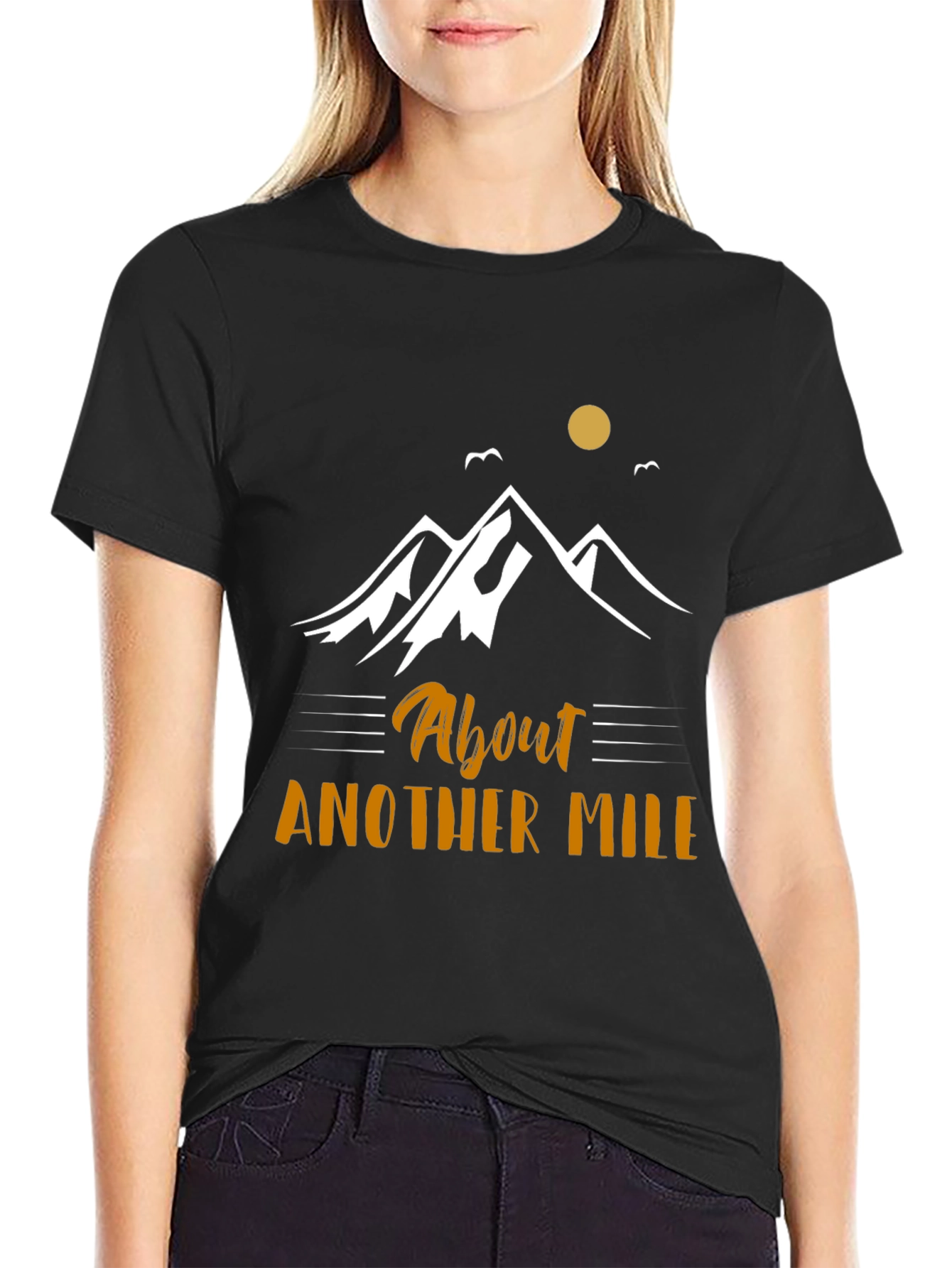 About Another Mile Black Graphic Tee