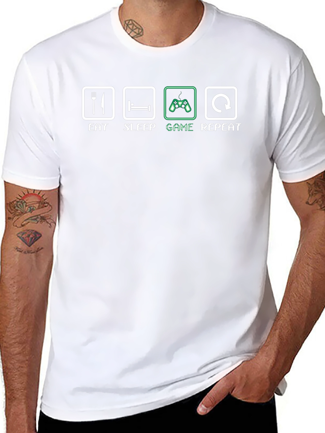 Eat Sleep Game Repeat Graphic Tee