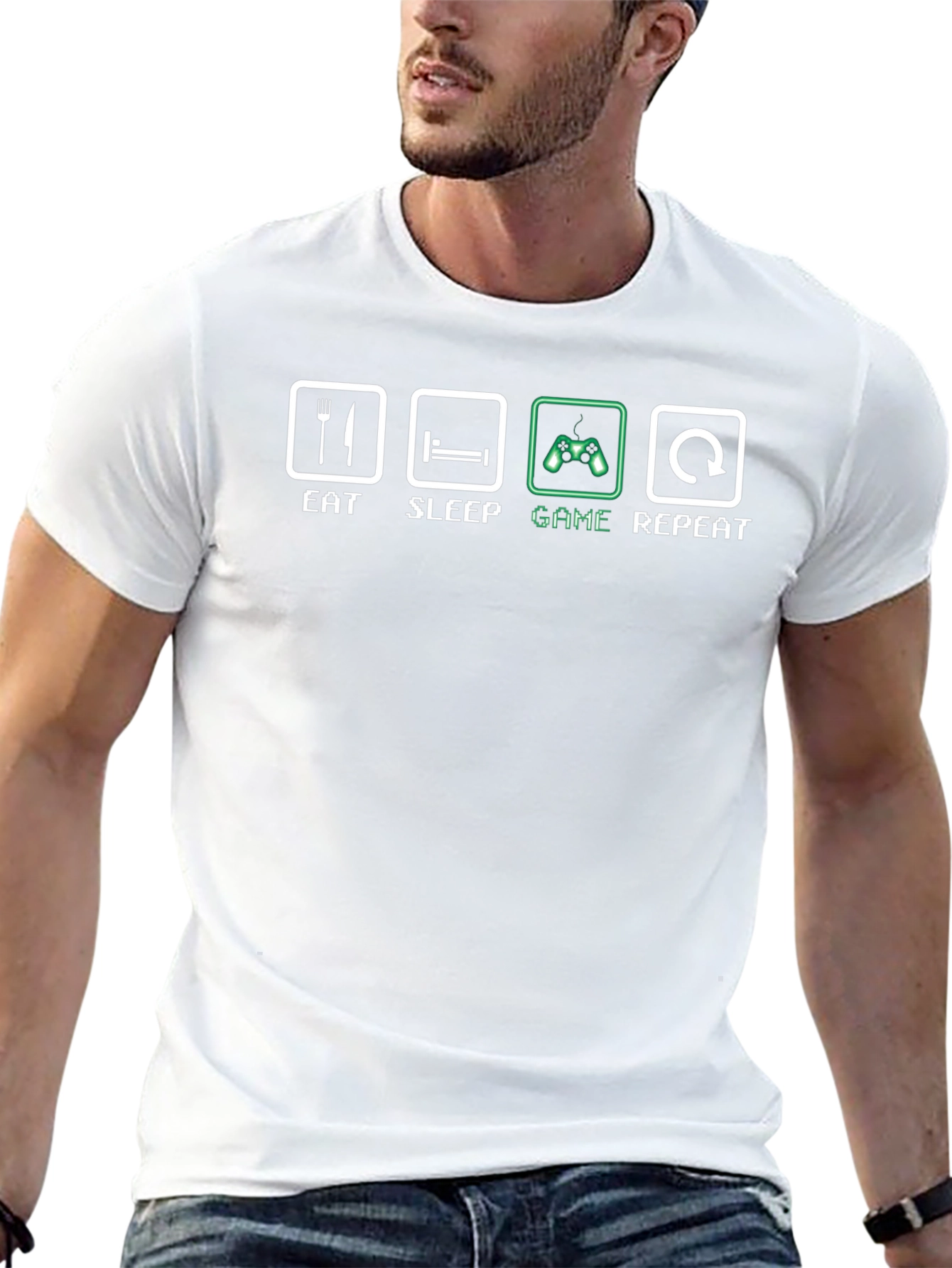 Eat Sleep Game Repeat Graphic Tee