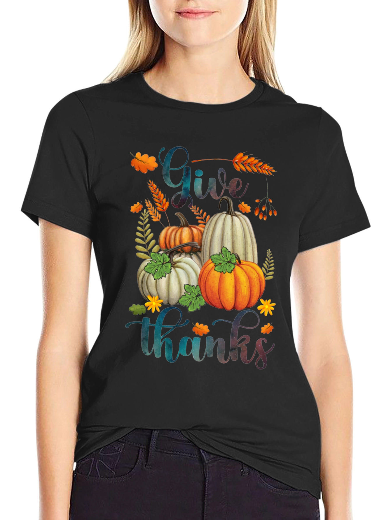 Give Thanks Pumpkin T-Shirt | Autumn Harvest Tee