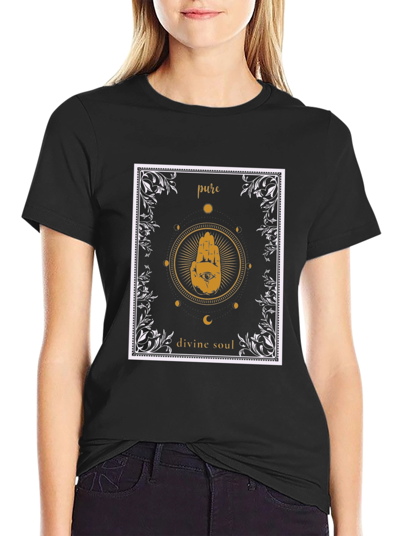 Pure Divine Soul Graphic T-Shirt - Black