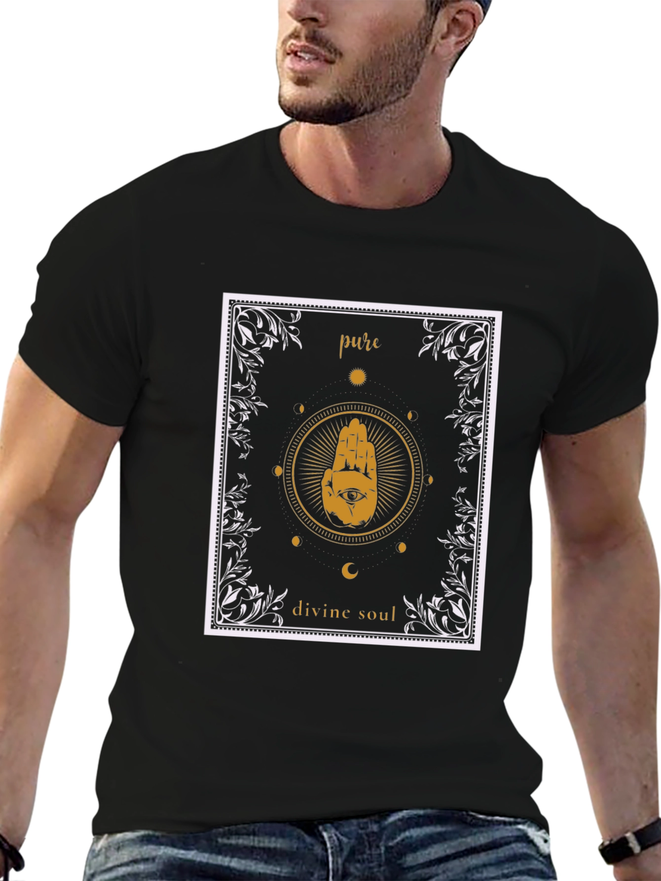 Pure Divine Soul Graphic T-Shirt - Black