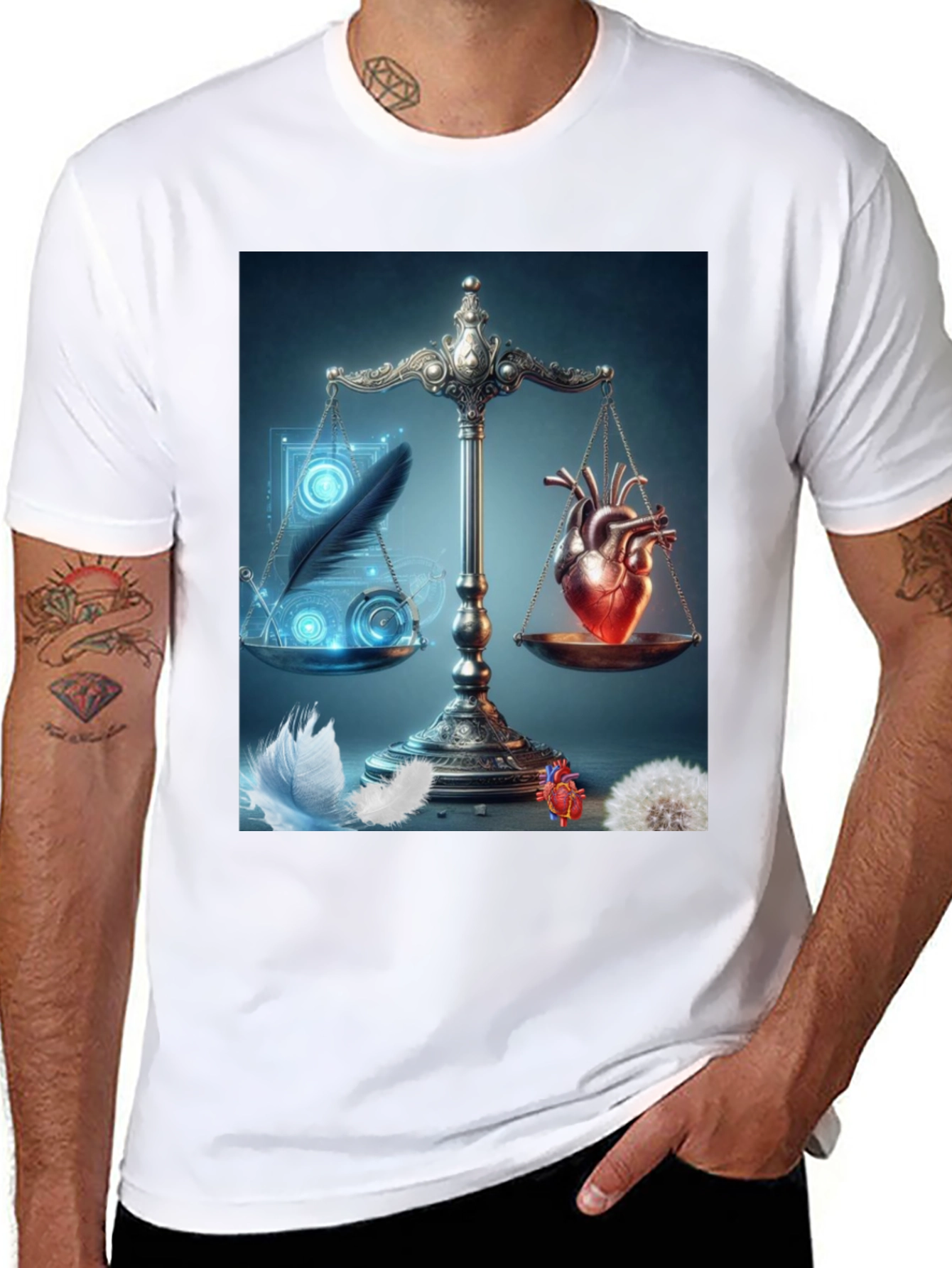 Heart & Feather Balance Graphic Tee