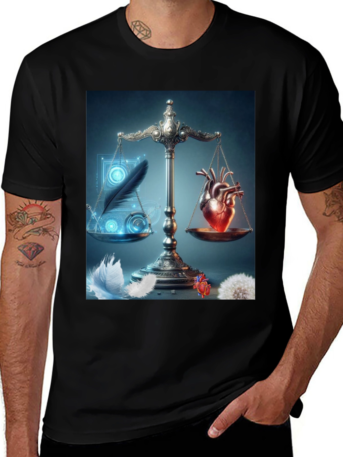 Heart & Feather Balance Graphic Tee