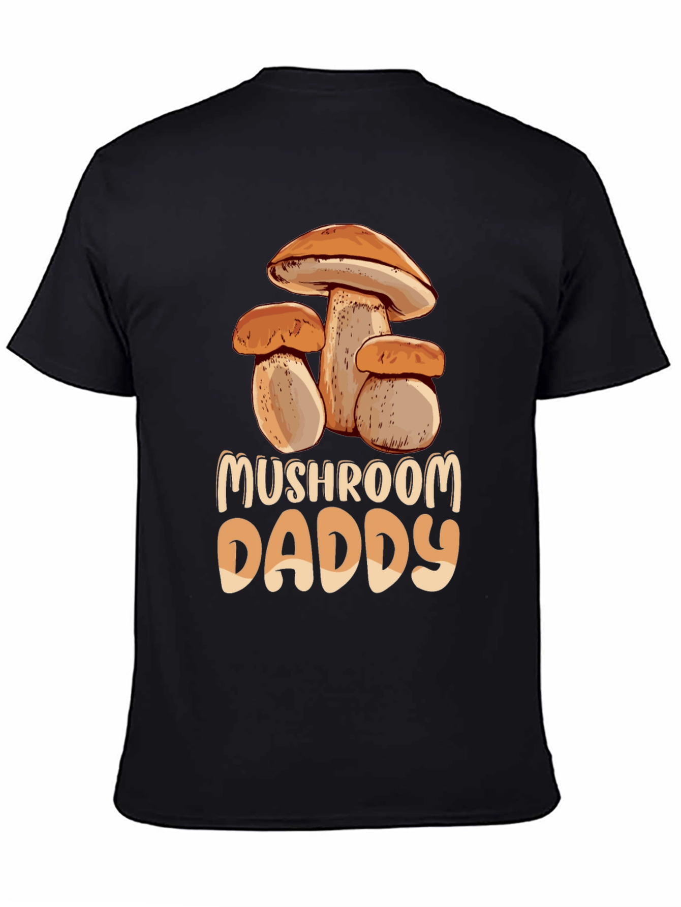 Mushroom Daddy Graphic Tee - Black Cotton T-Shirt