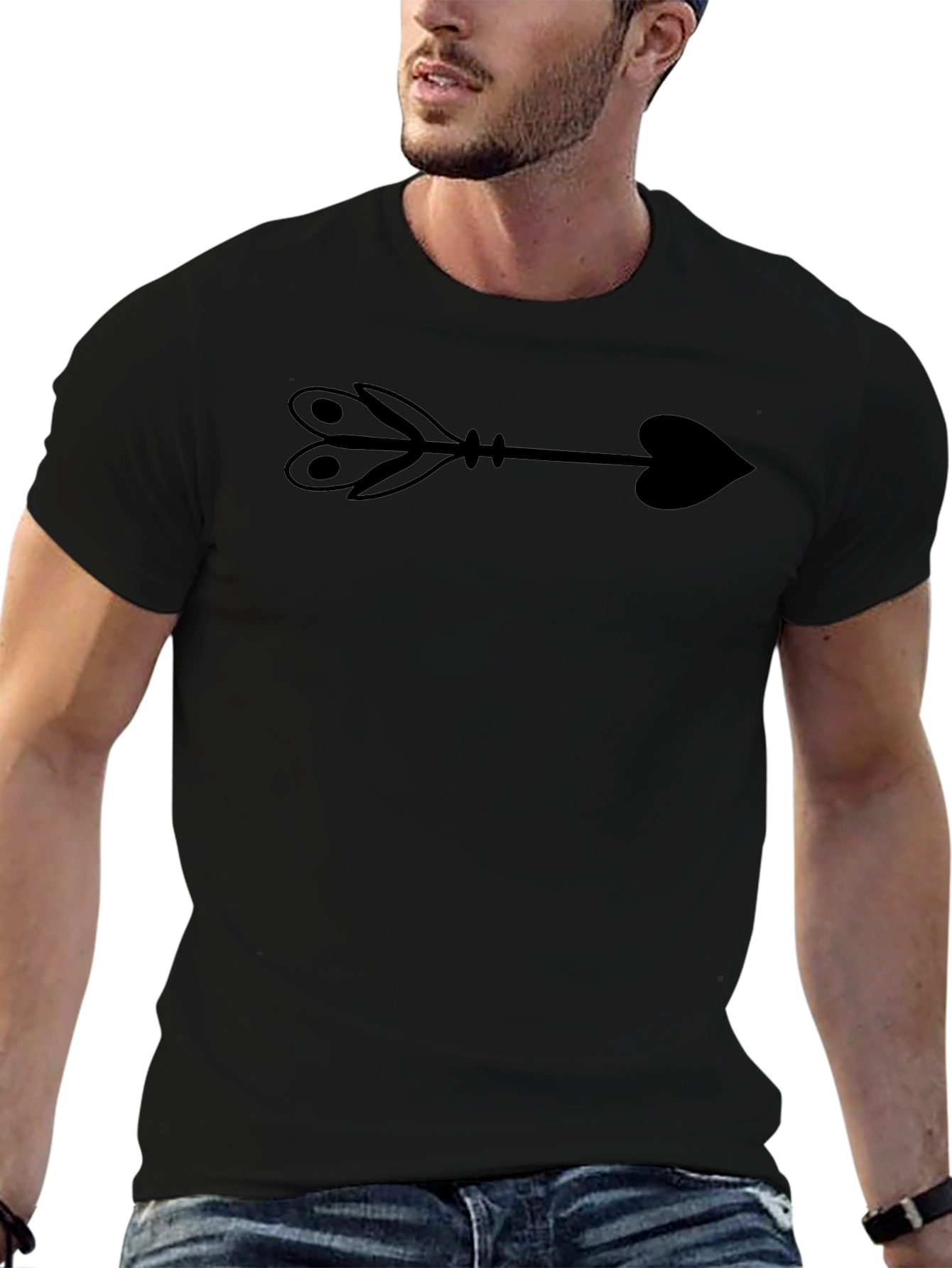 Arrow Heart Graphic T-Shirt - Classic Black Tee