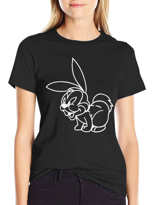 Funny Cartoon Bunny Graphic T-Shirt
