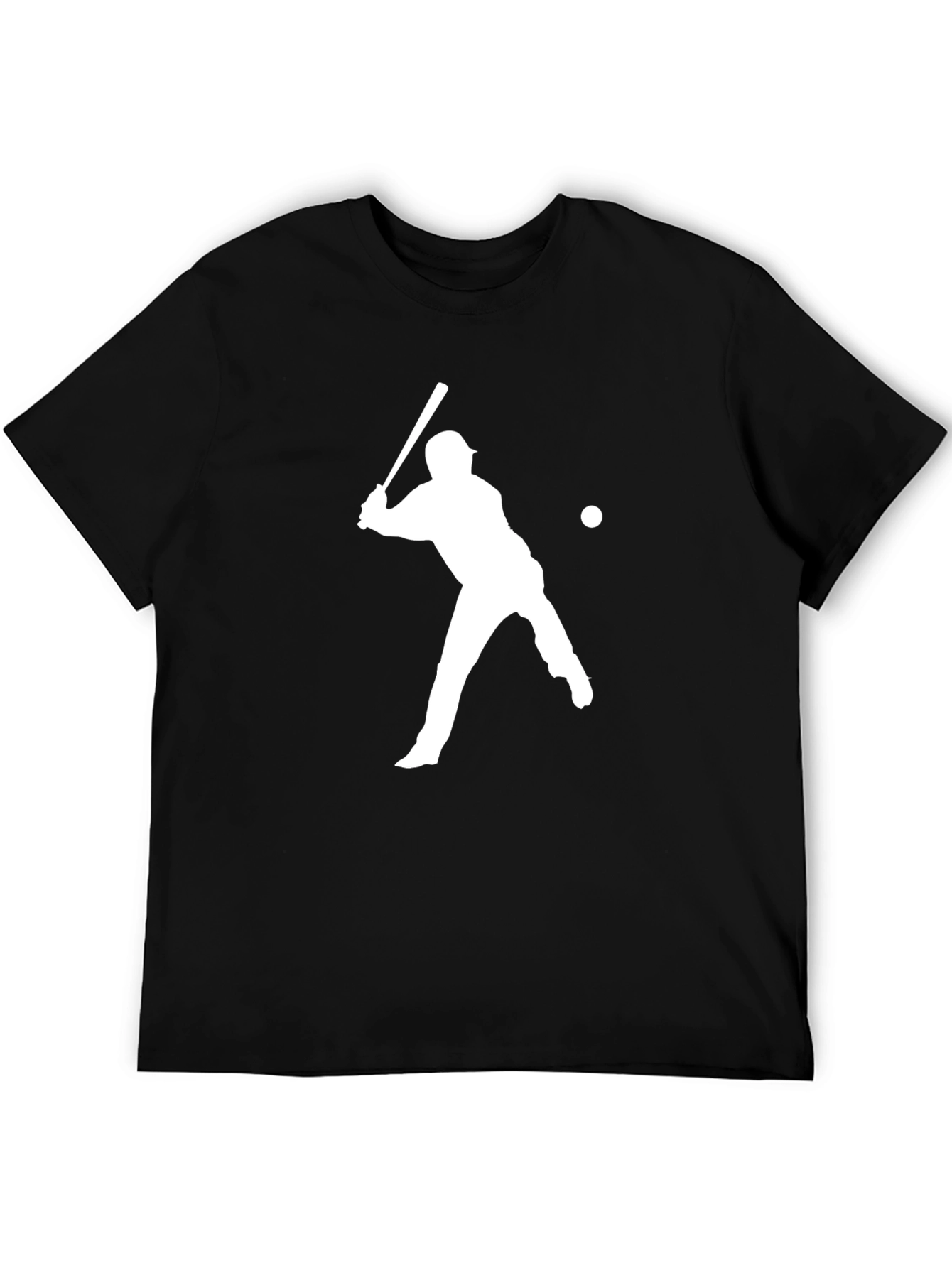 Baseball Silhouette T-Shirt - Black Cotton Tee