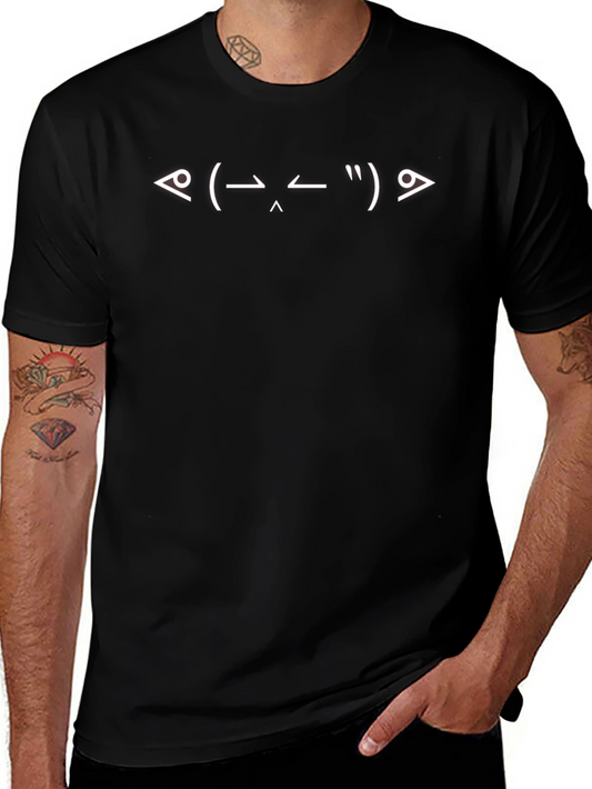Funny Emoticon Black T-Shirt for Men